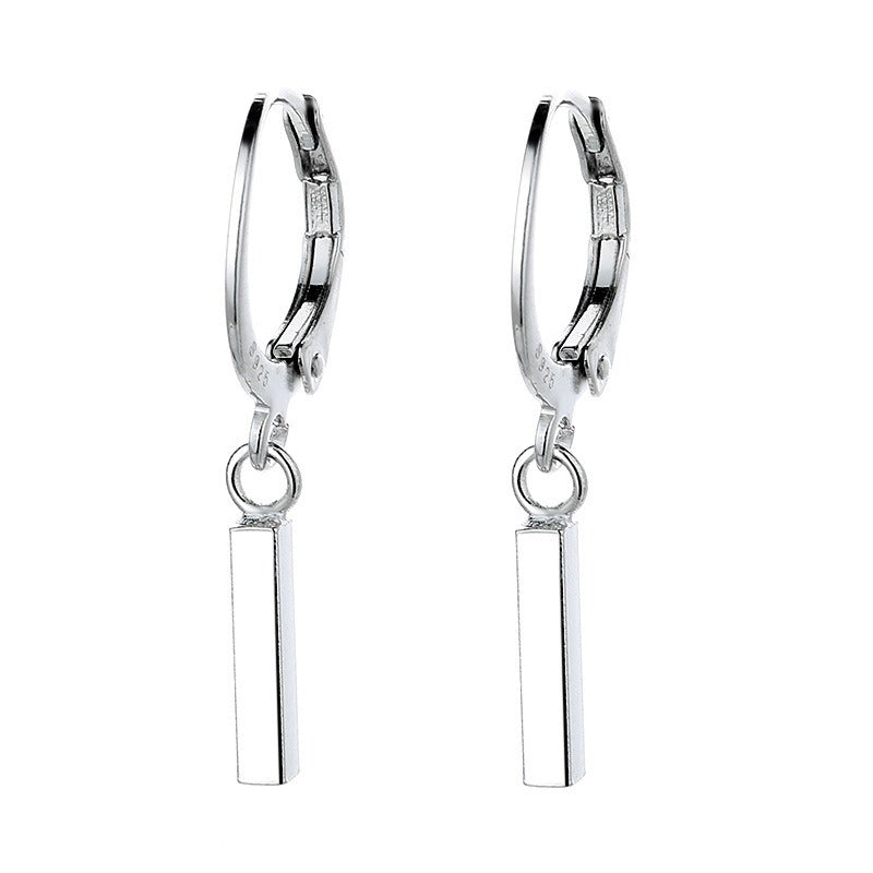 Women's Sier Needle Geometric Word Ear Clip Earrings