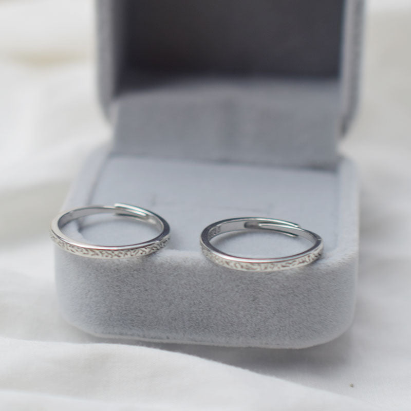 Couple Simple Trendy Cold Creative Opening Rings