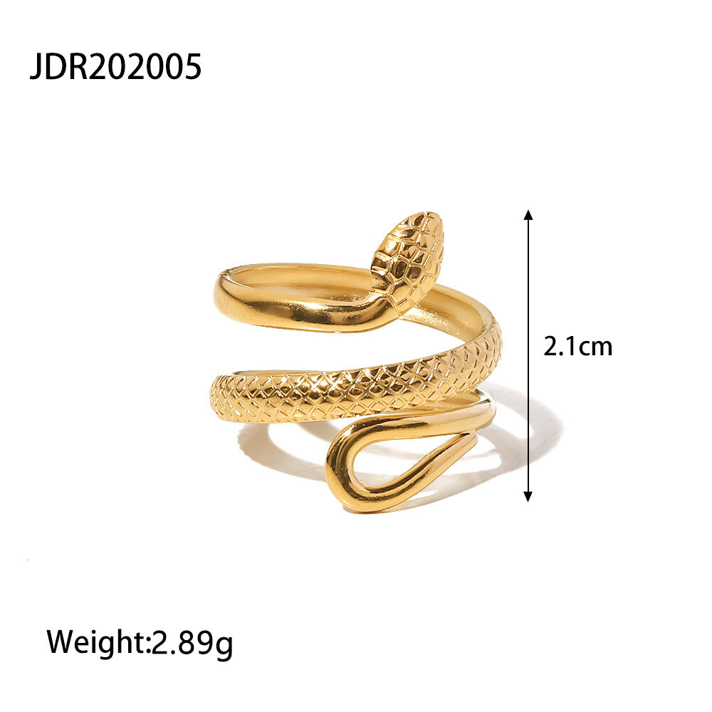 Gold-plated Stainless Steel Snake Advanced Design Sense Earrings