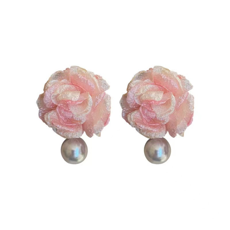 Vacation Style Flower Pearl Light Luxury Stud Earrings