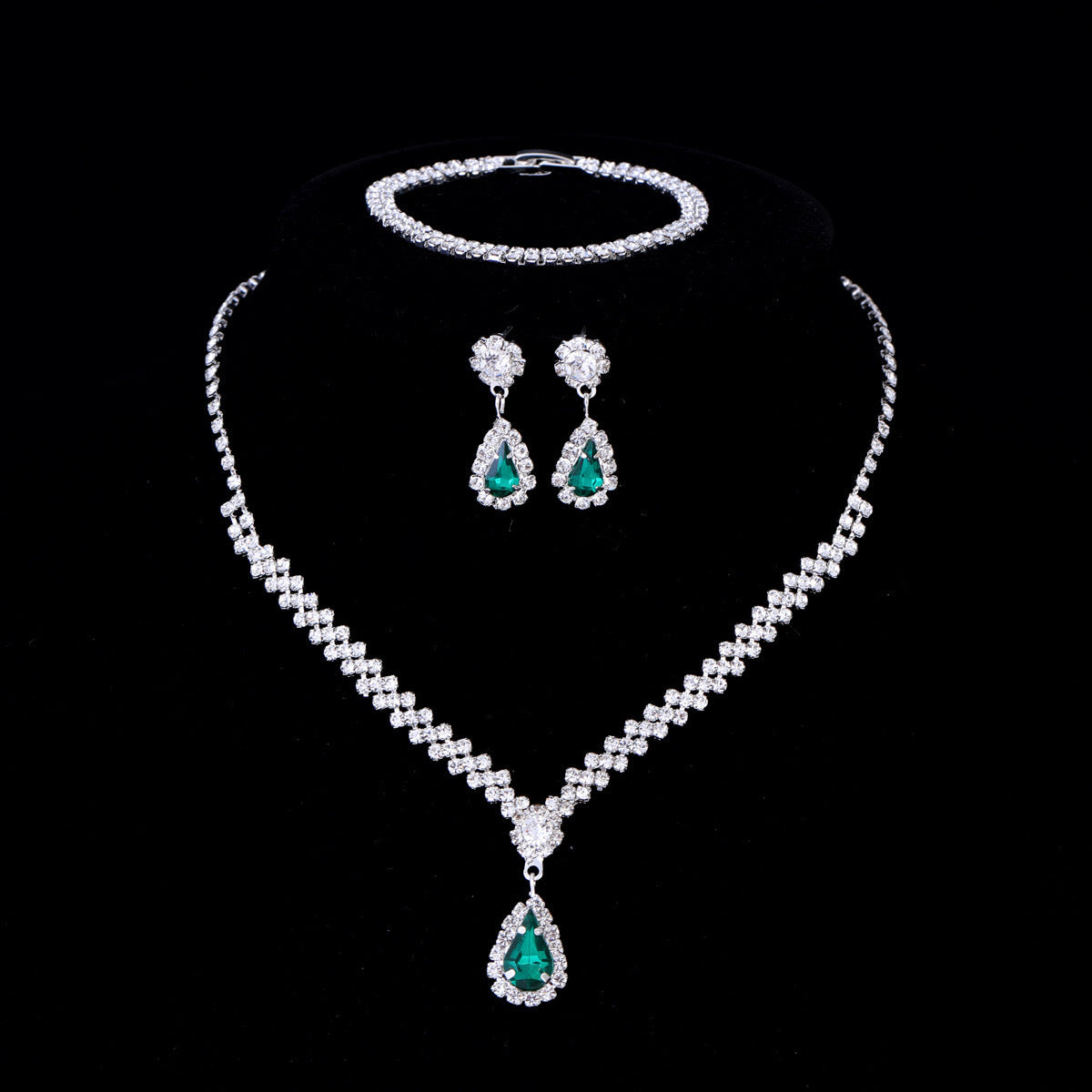 Temperament Wild Red Grandmother Lu Three-piece Jewelry Set