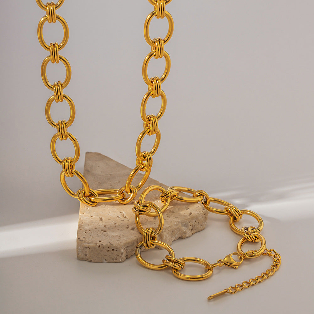 Gold Thick Chain Stainless Steel Titanium Bracelets