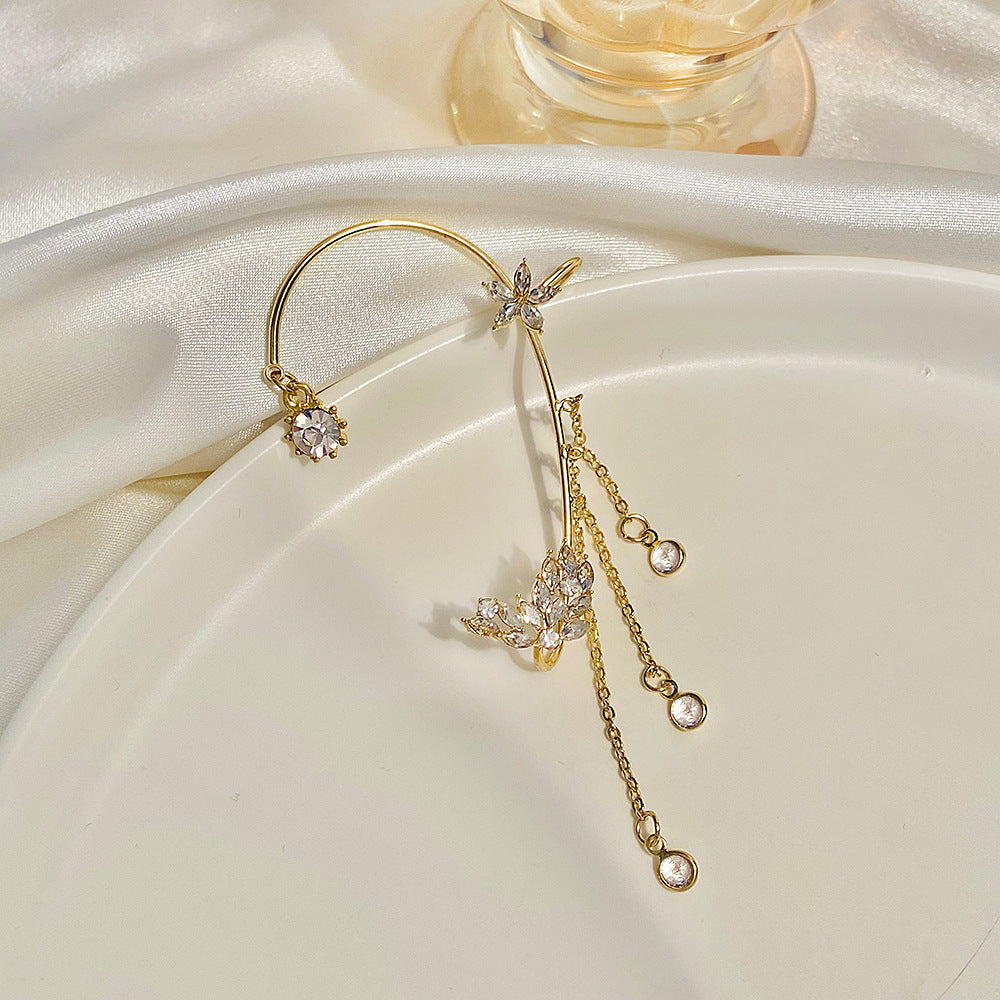 Diamond Butterfly Female Fashion Exaggerated Wings Ear Clip