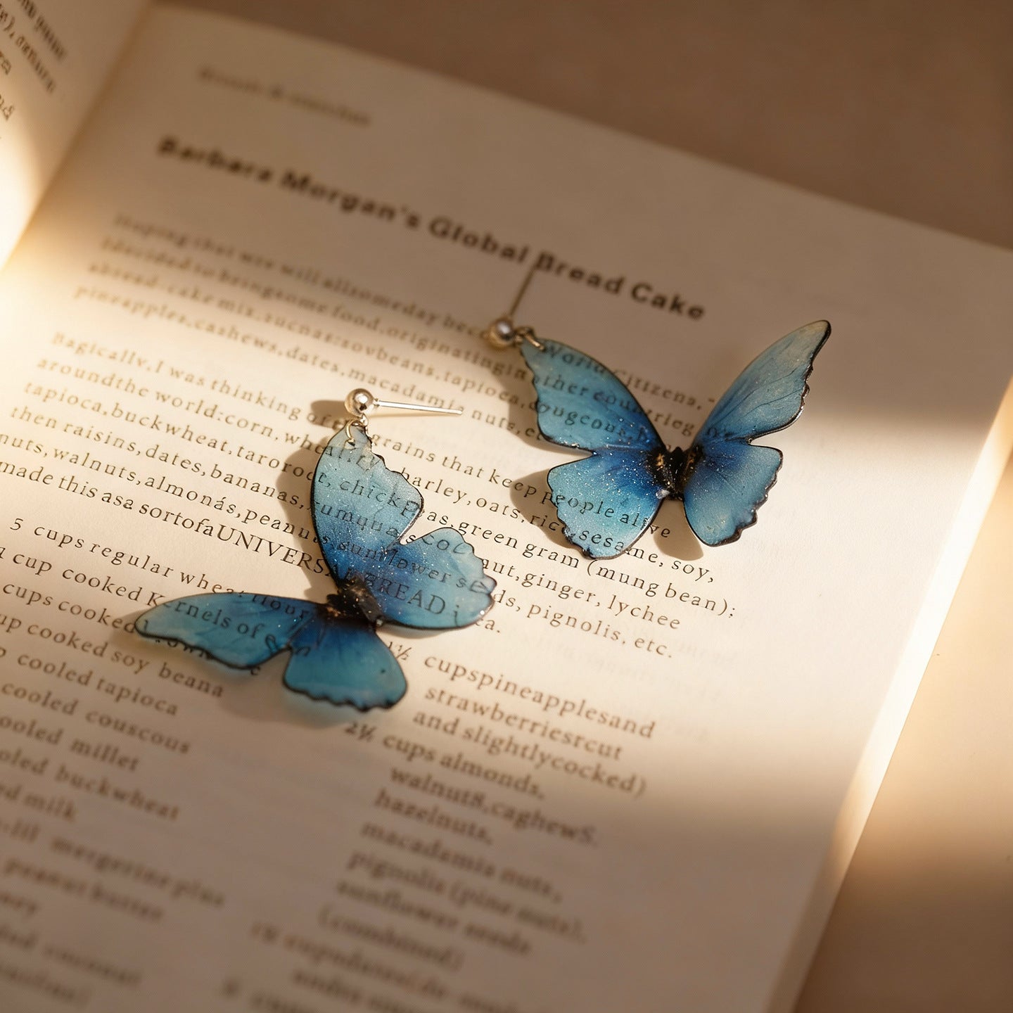 Summer Fantasy Blue Butterfly Gradient Streamer Wings Fairy Elf Ear Clip