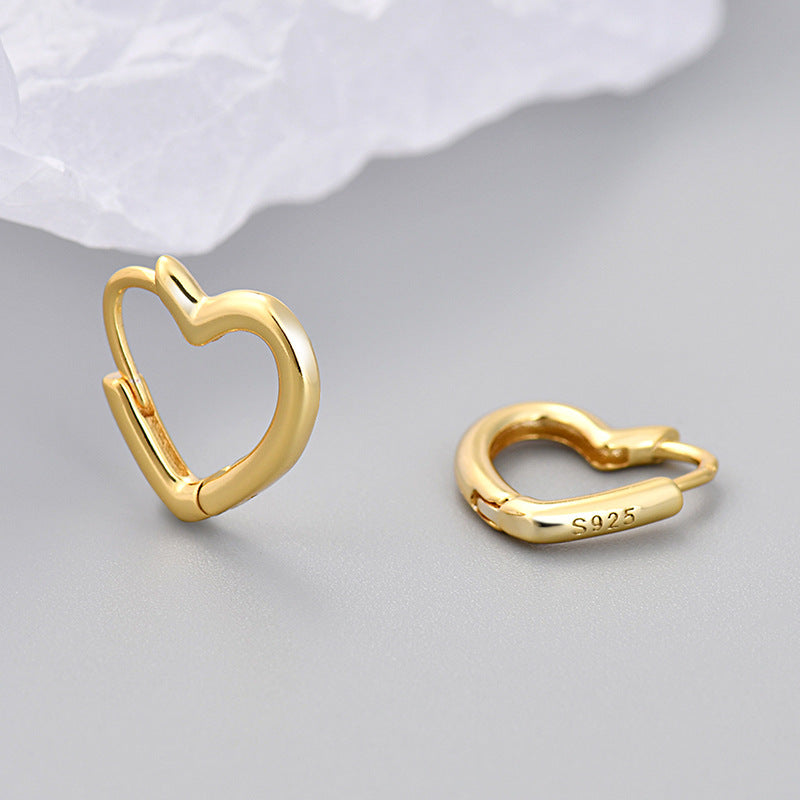 Women's Heart Clip Glossy Simple Daily Personalized Cold Rings