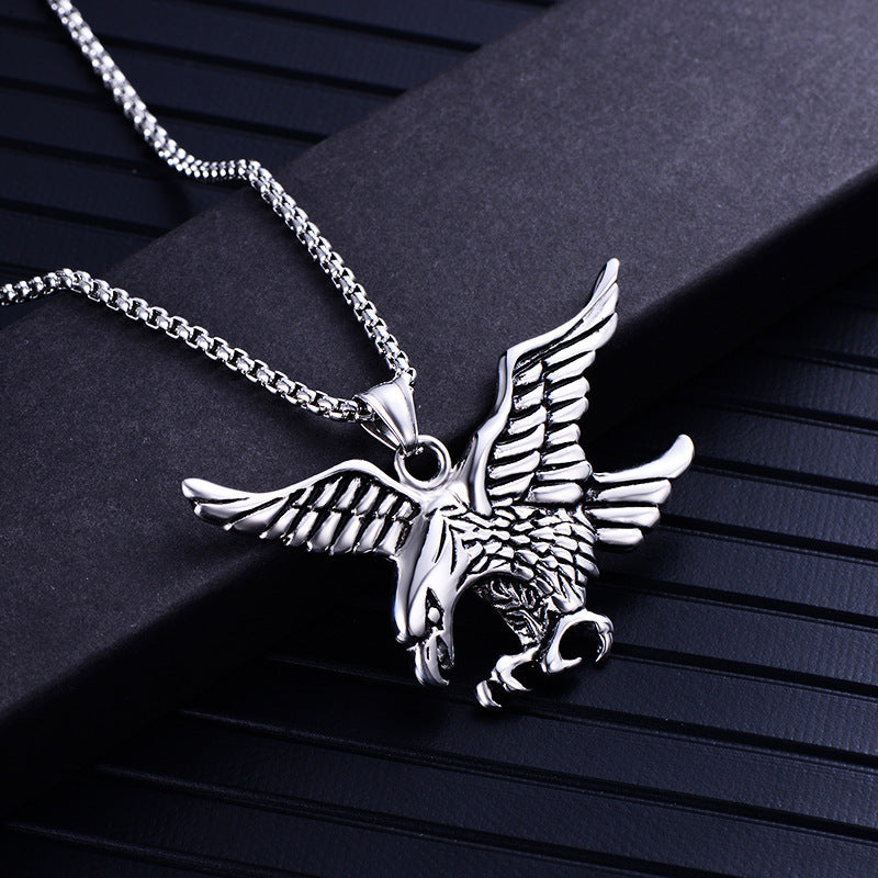 Promotion Eagle Catch Pearl Chain Titanium Steel Pendants