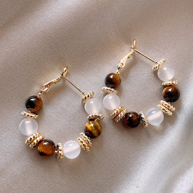 Real Gold Plating Elegance Retro Light Luxury Stud Earrings