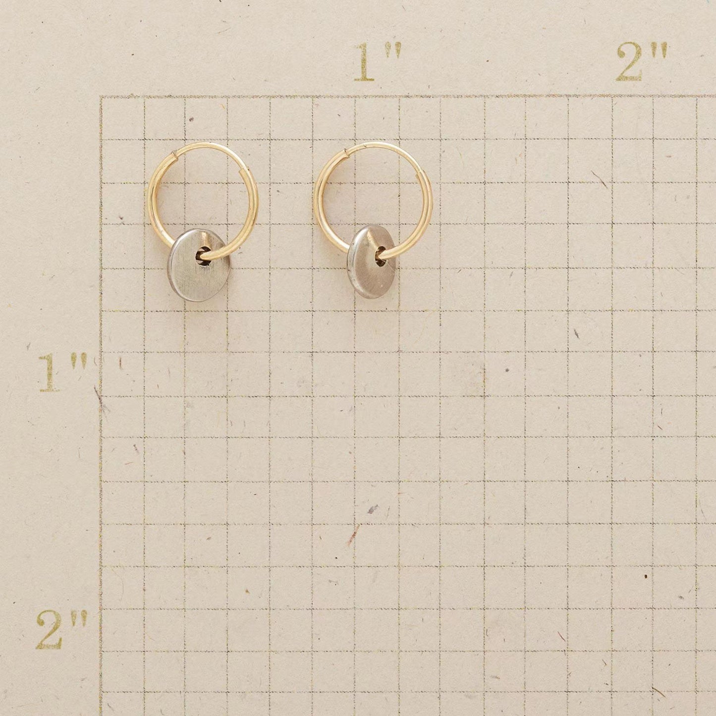 Comfortable Fashion Simple Circle Two-color Electroplated Earrings