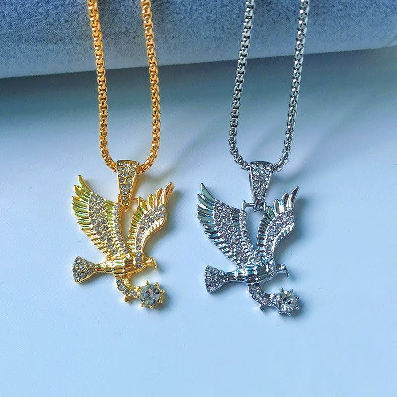 Men's Personality Eagle Hip Hop Micro Inlaid Necklaces