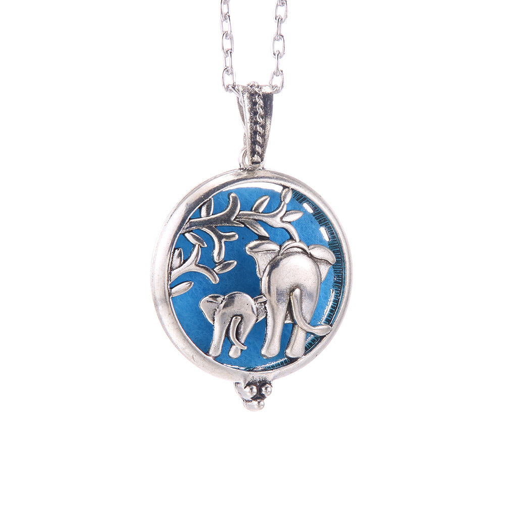Hollow Lucky Tree Round Alloy Medal Charm Necklace