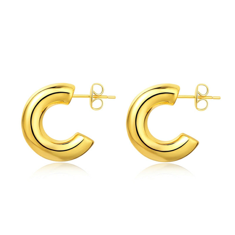 Glossy Geometric Frosty Style Advanced Sense Light Earrings