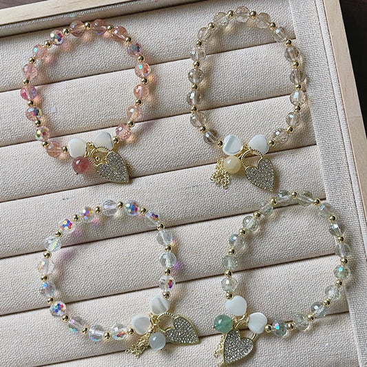 Bracelets d'amour en cristal super brillant pour femme