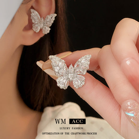 Women's Butterfly Cold Style Small Ear Clip Fashion Temperament Earrings