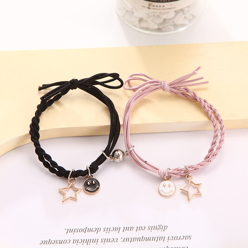 Paire de bracelets en caoutchouc pour couple féminin, pour petit ami