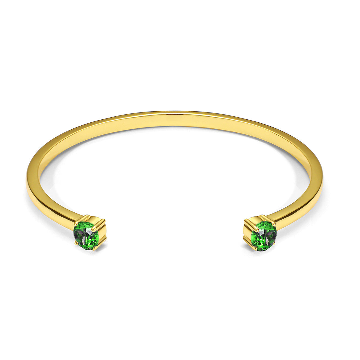 Niche Personality Minimalist Double Zircon Opening Gold-plated Copper Bracelets