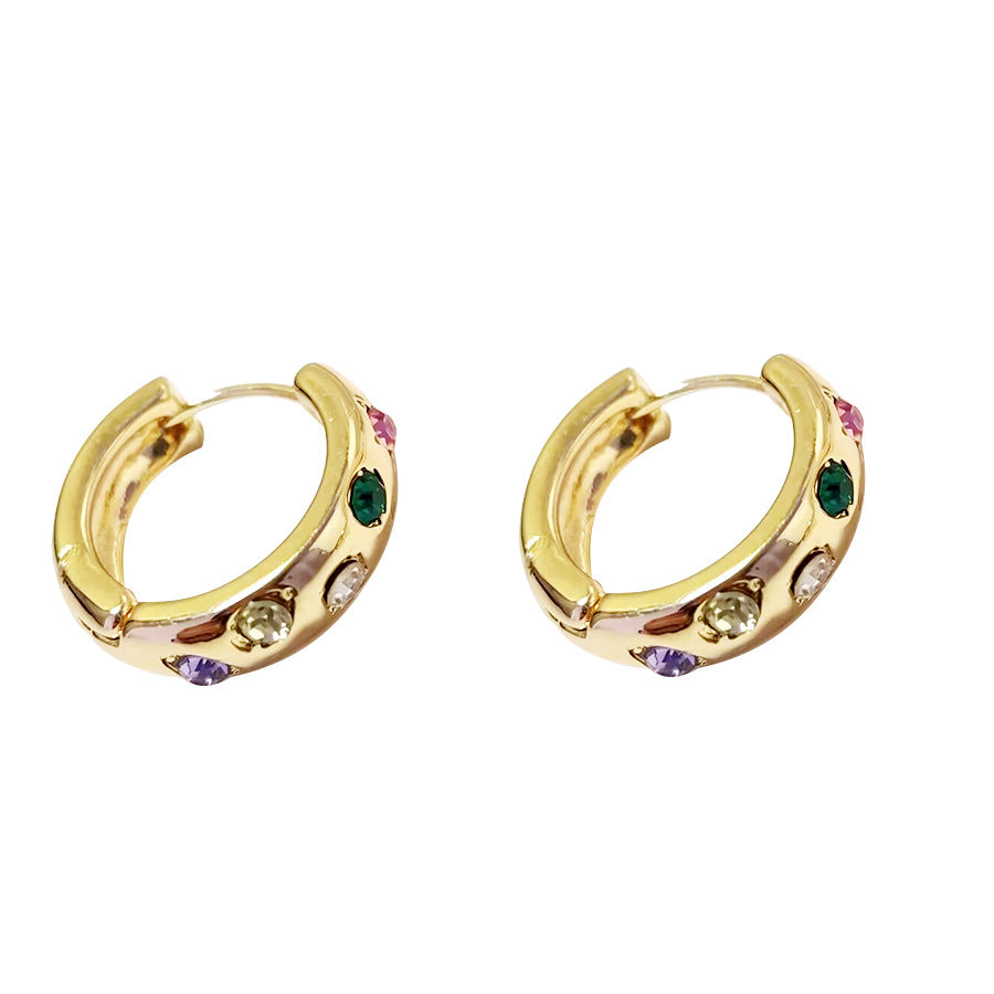 Boucles d'oreilles circulaires élégantes et tendance en Zircon pour femmes, Design de haute qualité