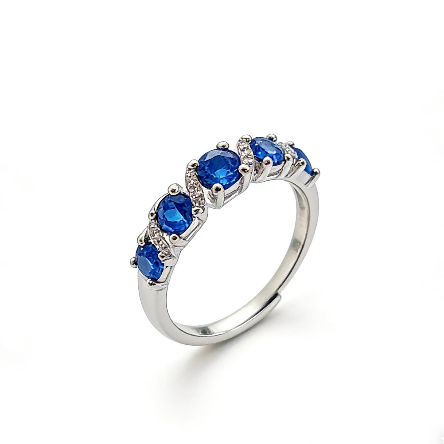 Women's Light Luxury Simulation Ruby Sapphire Open Mouth Stackable Fashion Twisted Rings