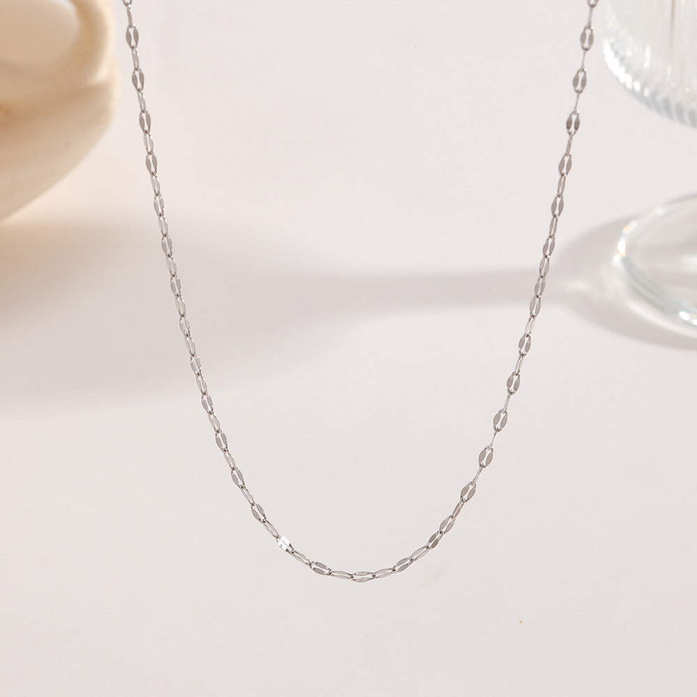 Women's Lip Clavicle Fashion Suit With Titanium Jewelry Set