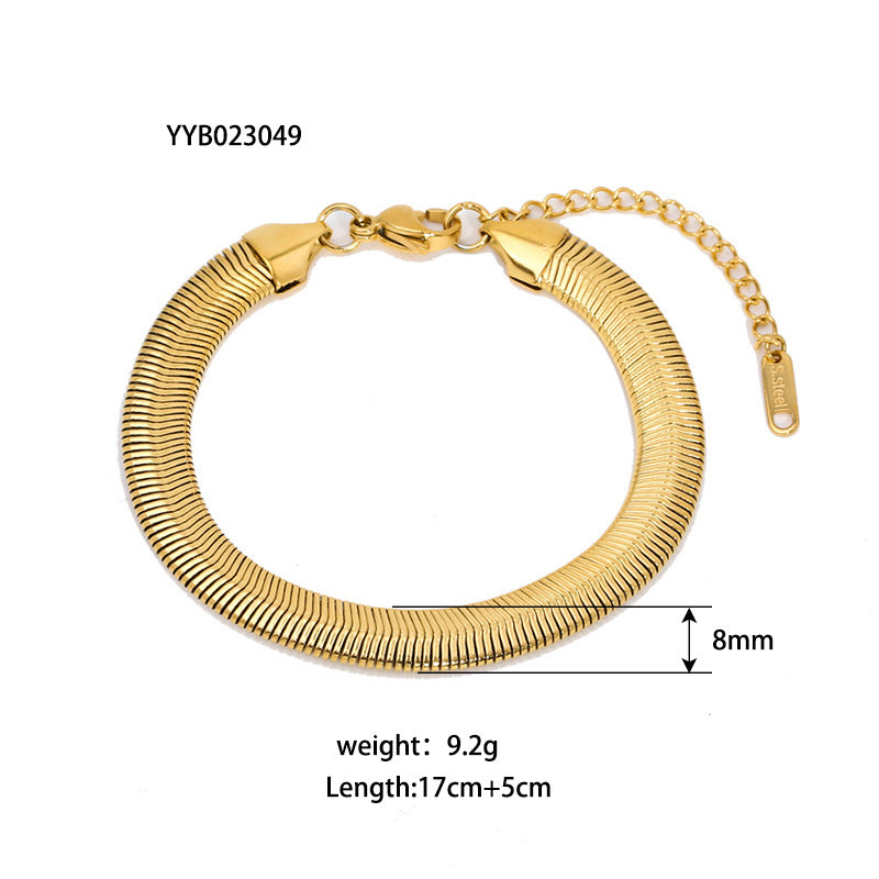 Cuban Link Chain Like Flat Snake Bracelets