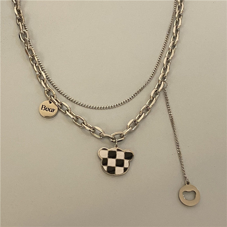 Women's & Men's & Lattice Titanium Steel Niche Design Necklaces