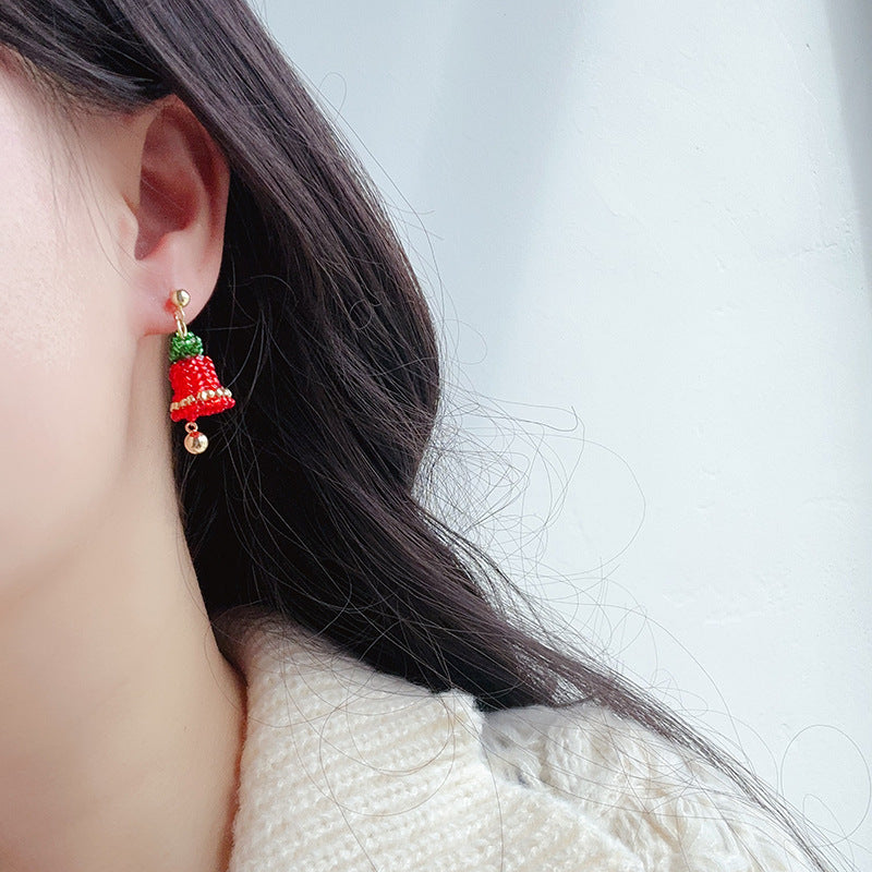 Hesitation Personalized Christmas Bell Cute Everyday Earrings