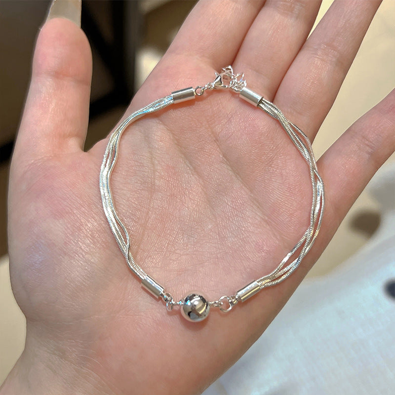 Women's Light Luxury High-grade Sterling Sier Flashing Zircon Bracelets