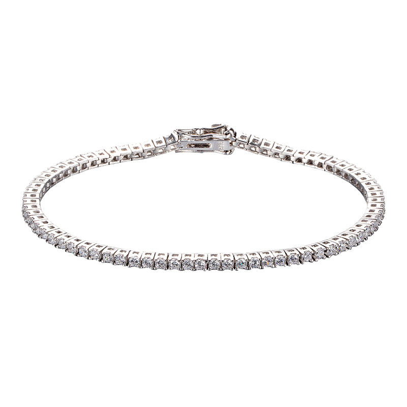 Diamant à haute teneur en carbone pour femmes pour bracelets en argent sterling design