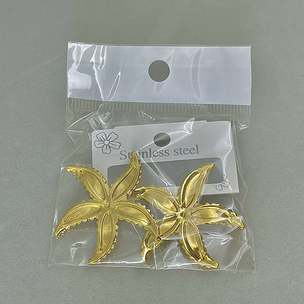 High-grade Fashionable Personalized Starfish Geometric Heart Shape Stud Earrings