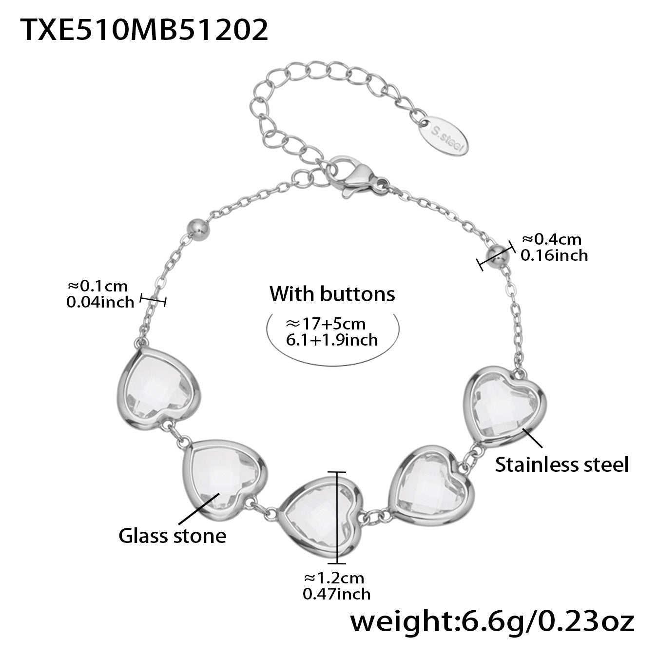 Cut Candy Color Heart-shaped Glass Stone Fashion Exquisite Stainless Rings