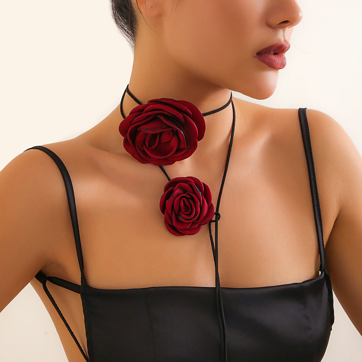 Women's Flower Strap Vintage Rose Dinner Collar Necklaces