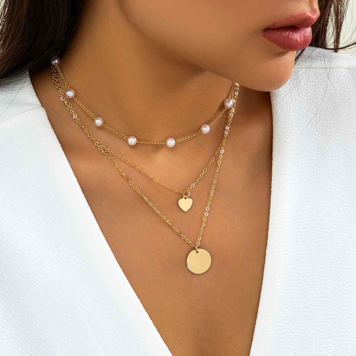 Chain Cold Style Simple Imitation Pearl Necklaces