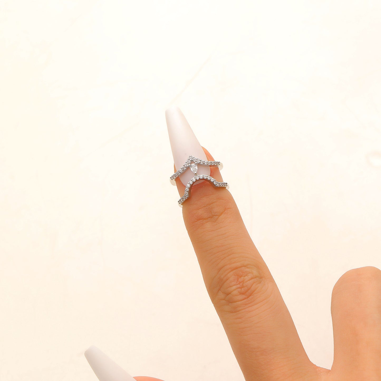 Copper Inlaid Zircon Nail Female Wear Ring