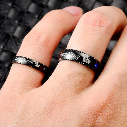 Temperament Wild Titanium Steel Pair For Rings