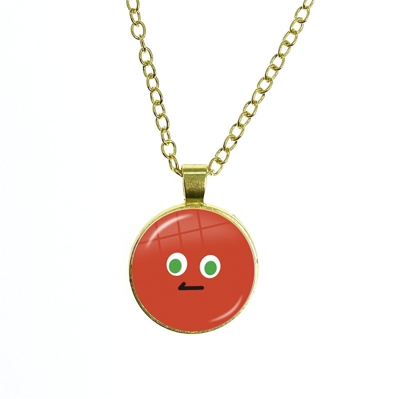 May Day Facial Expression Package Balls Time Gem Cabochon Sweater Necklace