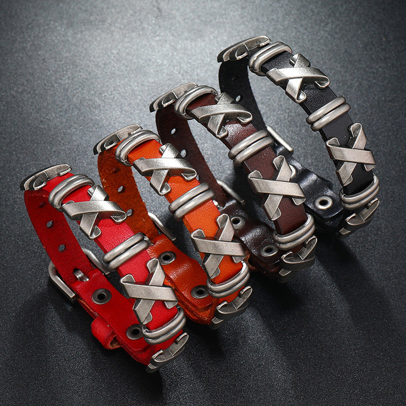 Fashion Simple Punk Cattle Leather Personality Bracelets