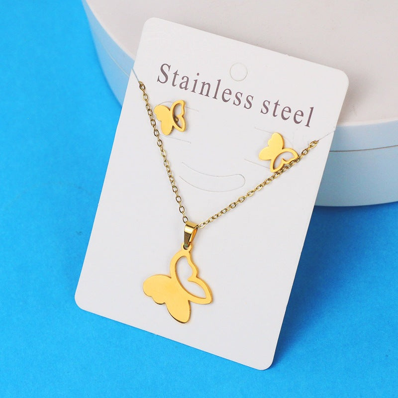Butterfly Unicorn Sweet Personality Simple Stainless Steel Necklaces