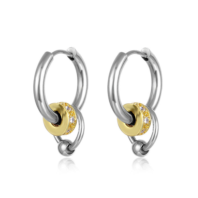 Men's Style Fashion Titanium Steel Summer Temperament Pierced Earrings