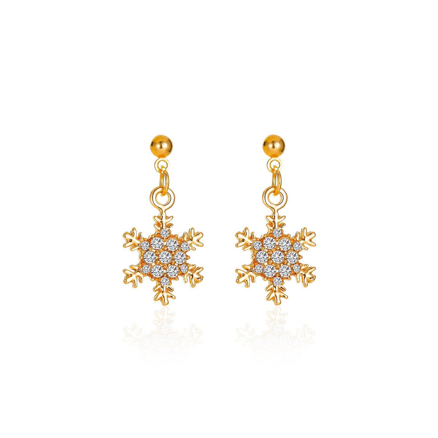 Snowflake Ear Female Temperament Micro Inlaid Earrings