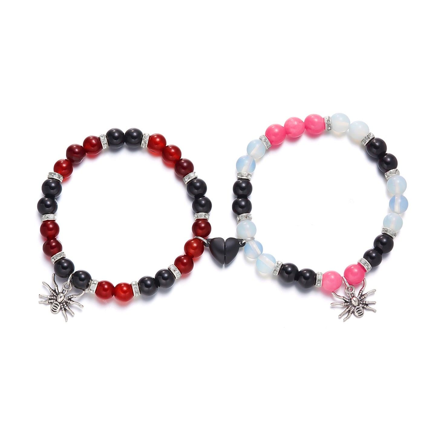 Halloween Spider Love Heart Magnetic Suction Bracelets