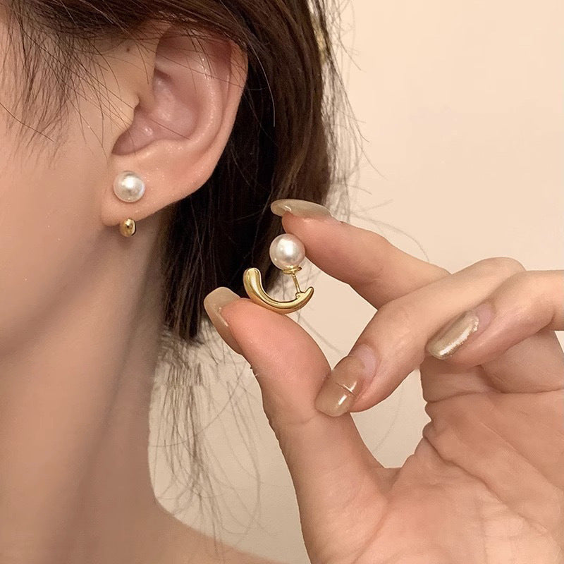 Color Female Niche Design Advanced French Stud Earrings