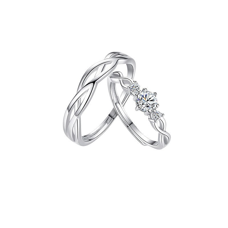 Women's & Men's Korean Style Couple Cord For Braiding One Pair Simple Fashion Rings