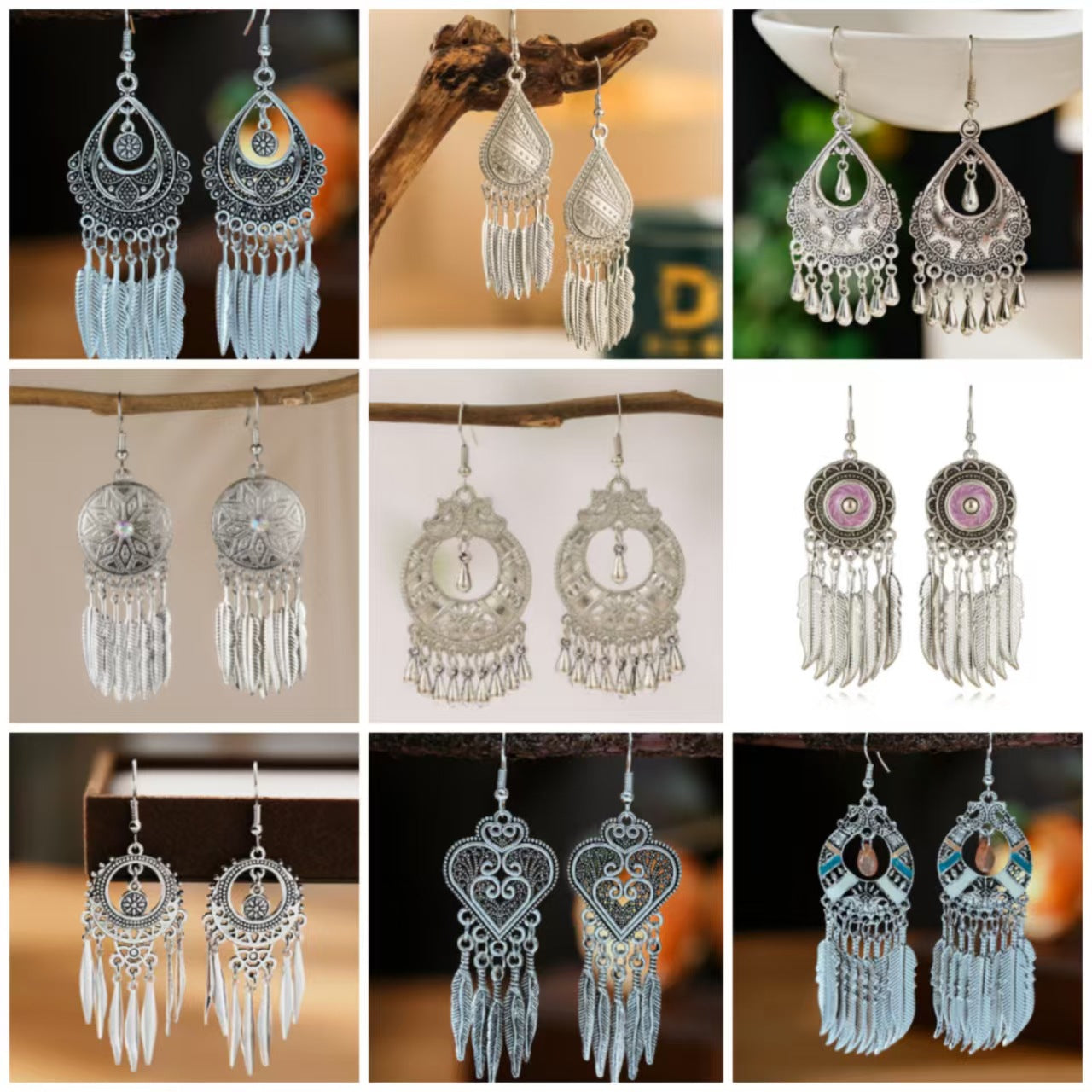 Turquoise Ethnic Style Retro Alloy Yunnan Rings