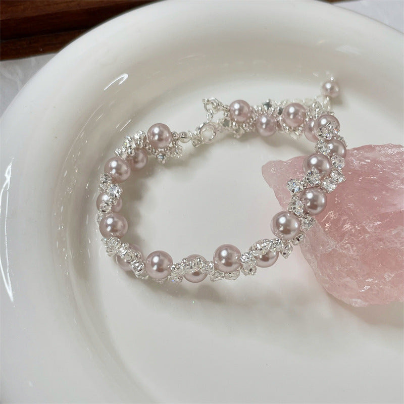 Women's Zircon Pearl Bee Buckle French Vintage Court Bracelets