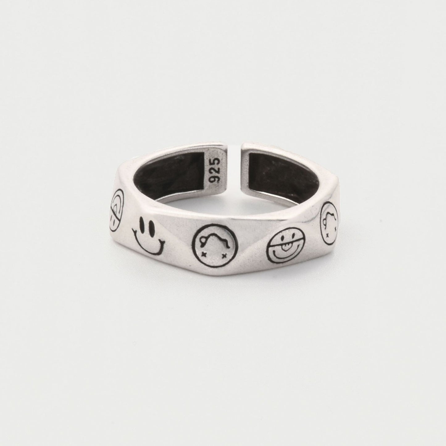 Men's Section Smiley Trendy Cold Wind Index Finger Rings