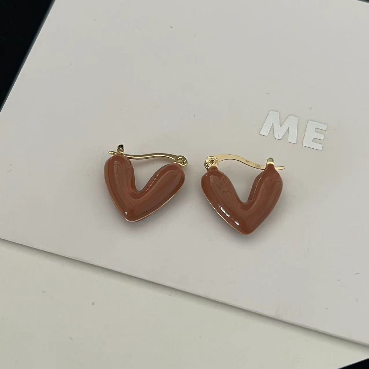 Fashion Commuter Accessories Elegant Heart-shaped Electroplated Daily Earrings