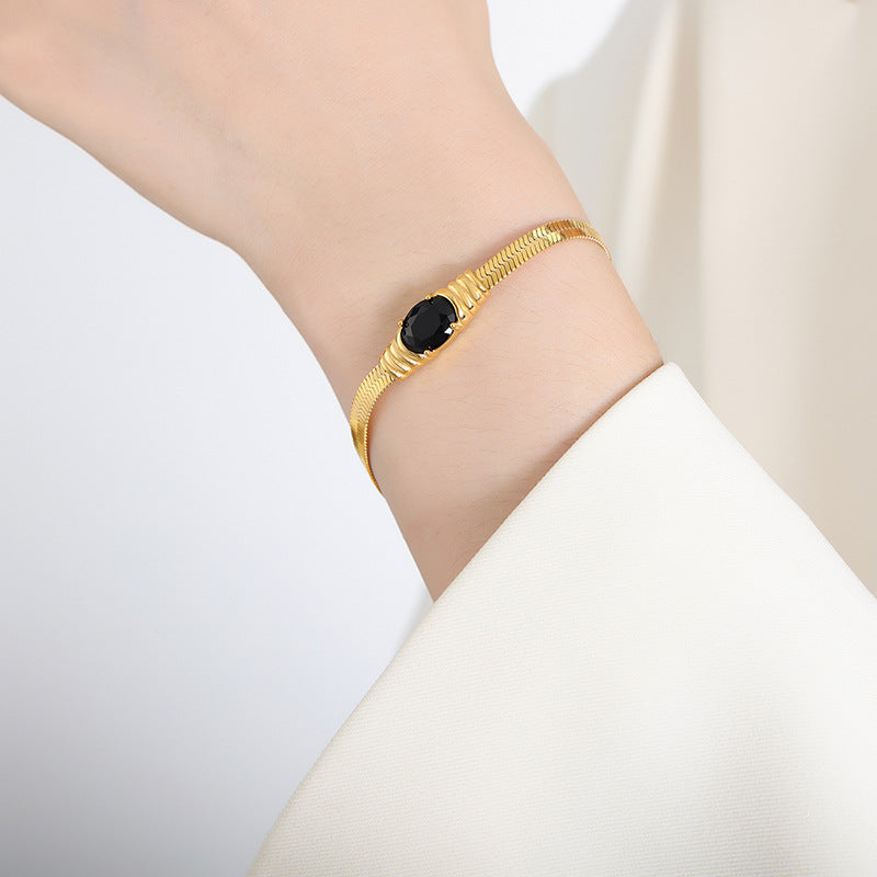 Luxury Fashion Glass Stone Zircon Female Niche Bracelets