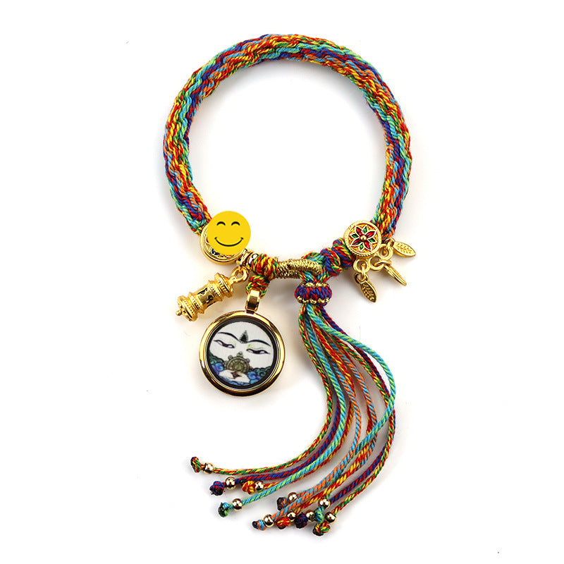 Buddha Colorful Style Reincarnation God Wealth Carrying Strap Bracelets