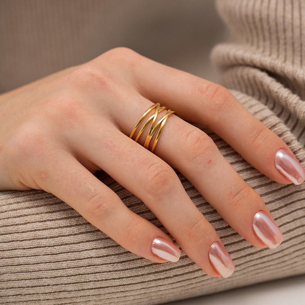 Women's Simple High-grade Stainless Steel Open Titanium No Rings