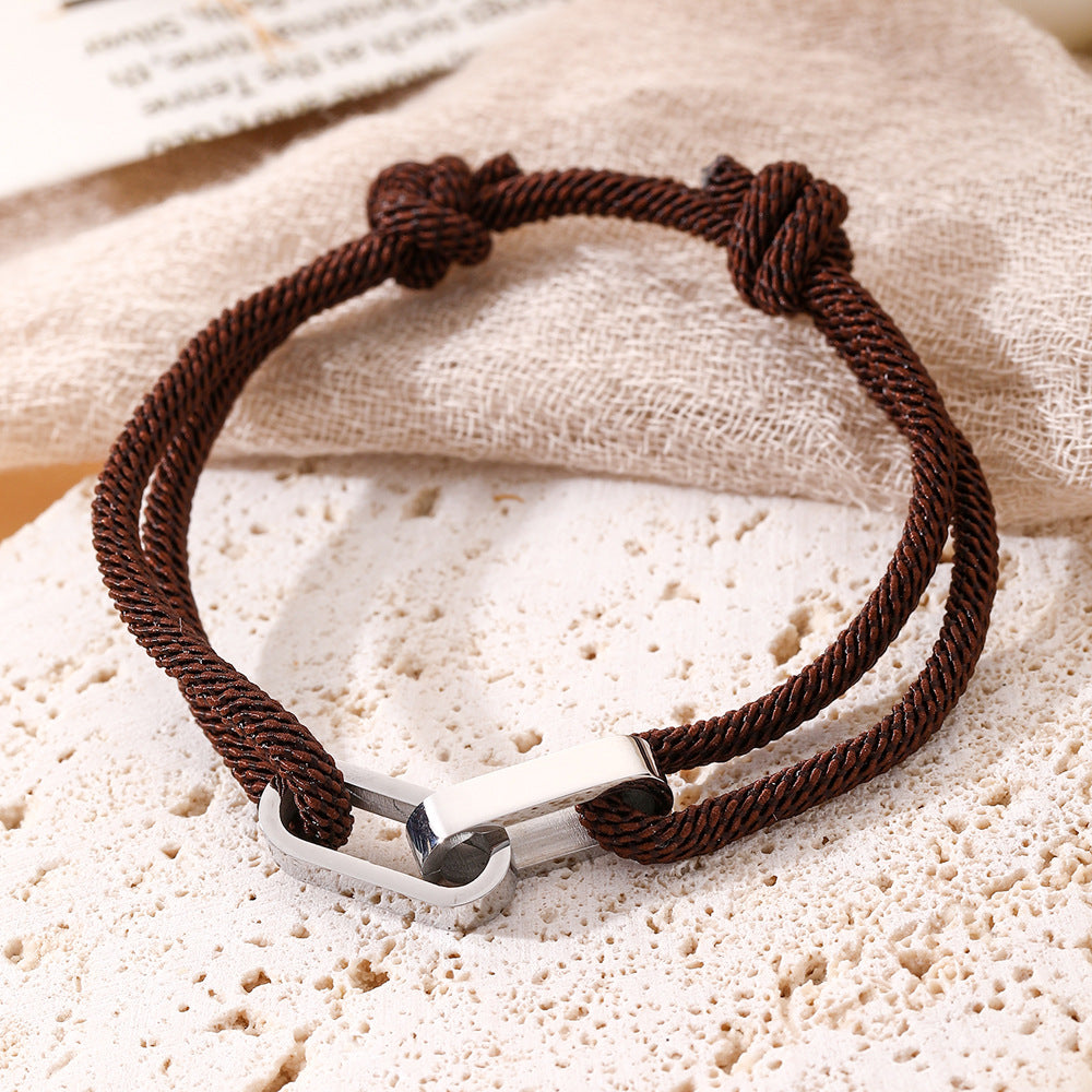 Vachette Clasp Adjustable Stainless Carrying Strap Bracelets