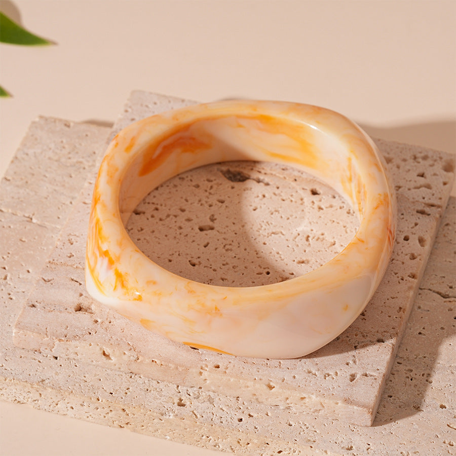Women's Irregular Resin Minority Simple Retro Temperament Personality Fashion Design Unique Bracelets